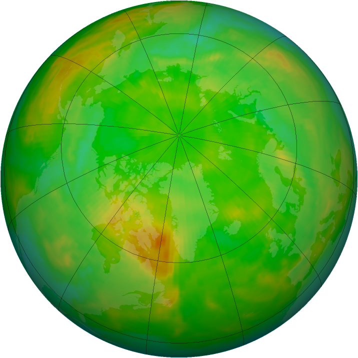 Arctic ozone map for 17 June 1992